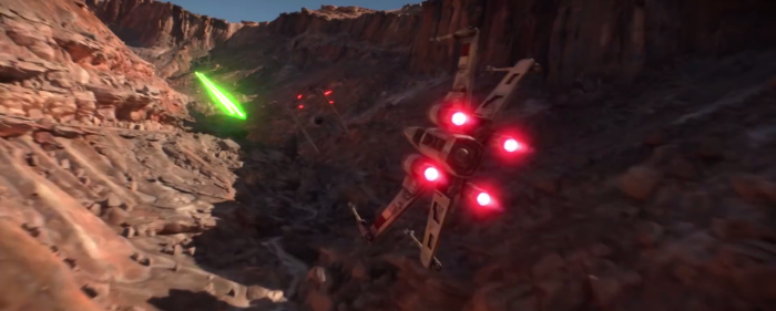 Star Wars Battlefront X-Wing Chases Tie Fighter